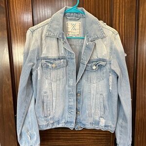 Angel Kiss Light Blue Distressed Jean Jacket